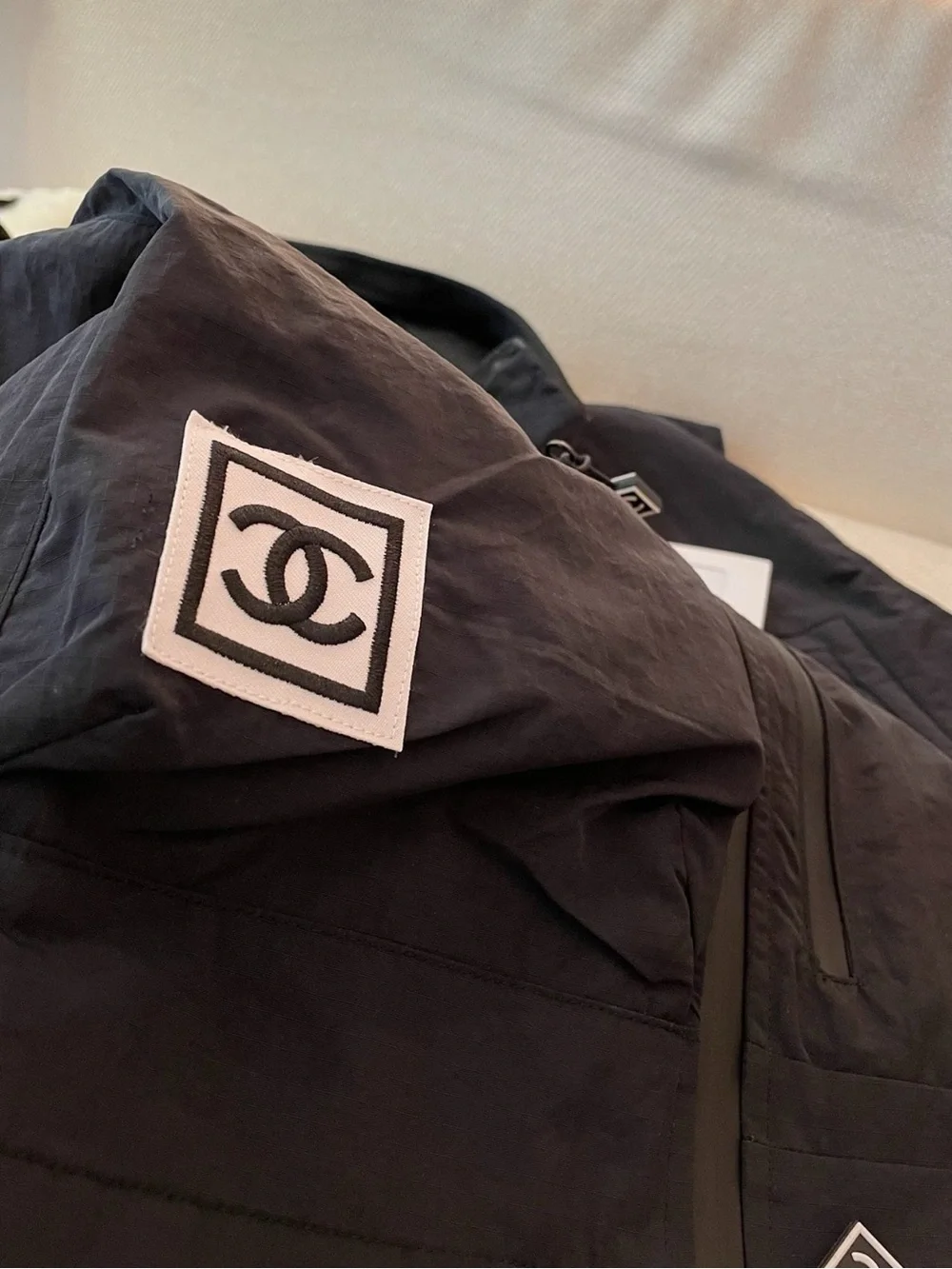 CHANEL Black Hooded Utility Vest with CC Logo Accents - Picture 7 of 7